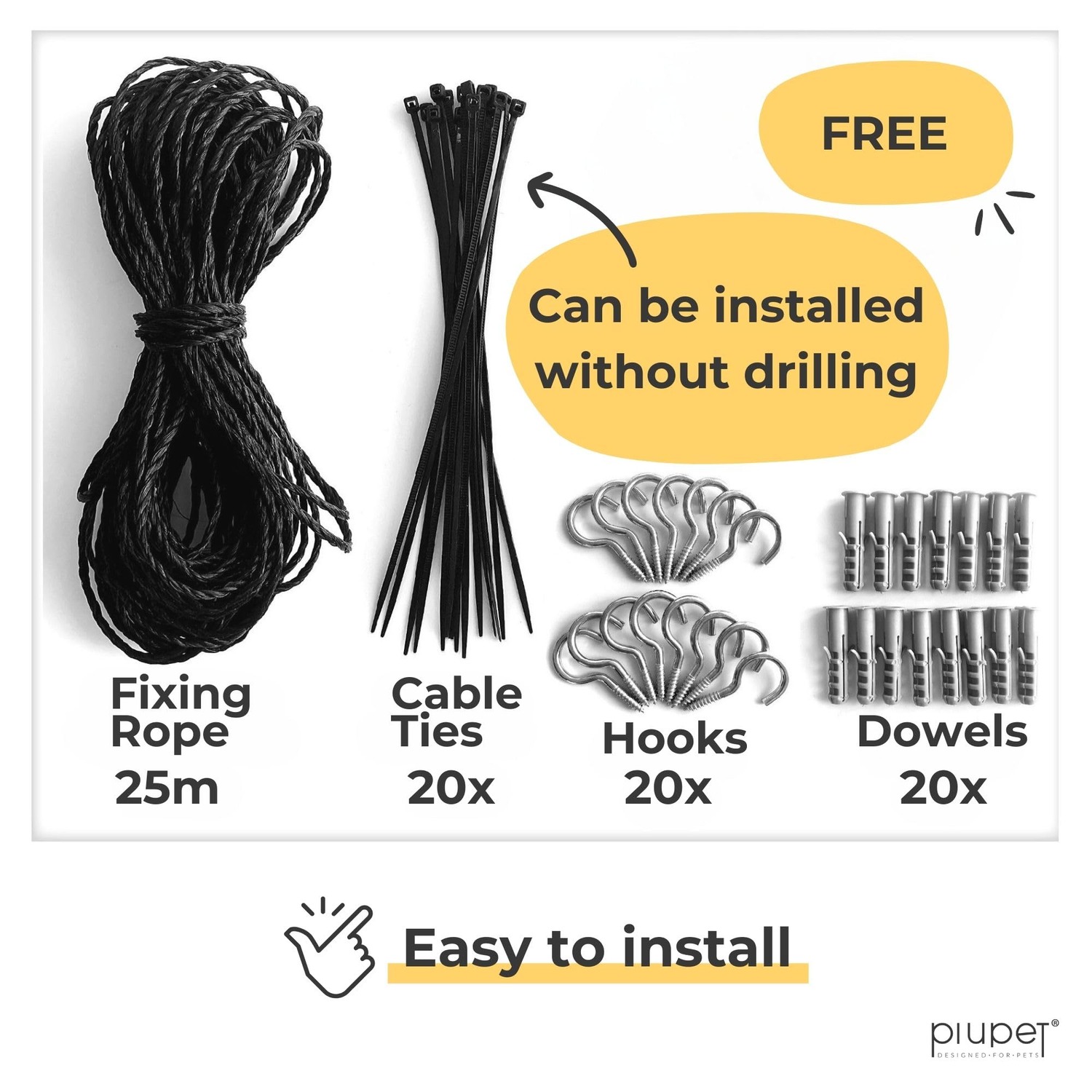 PiuPet Wire-Reinforced Cat Safety Net 8m x 3m: image 4