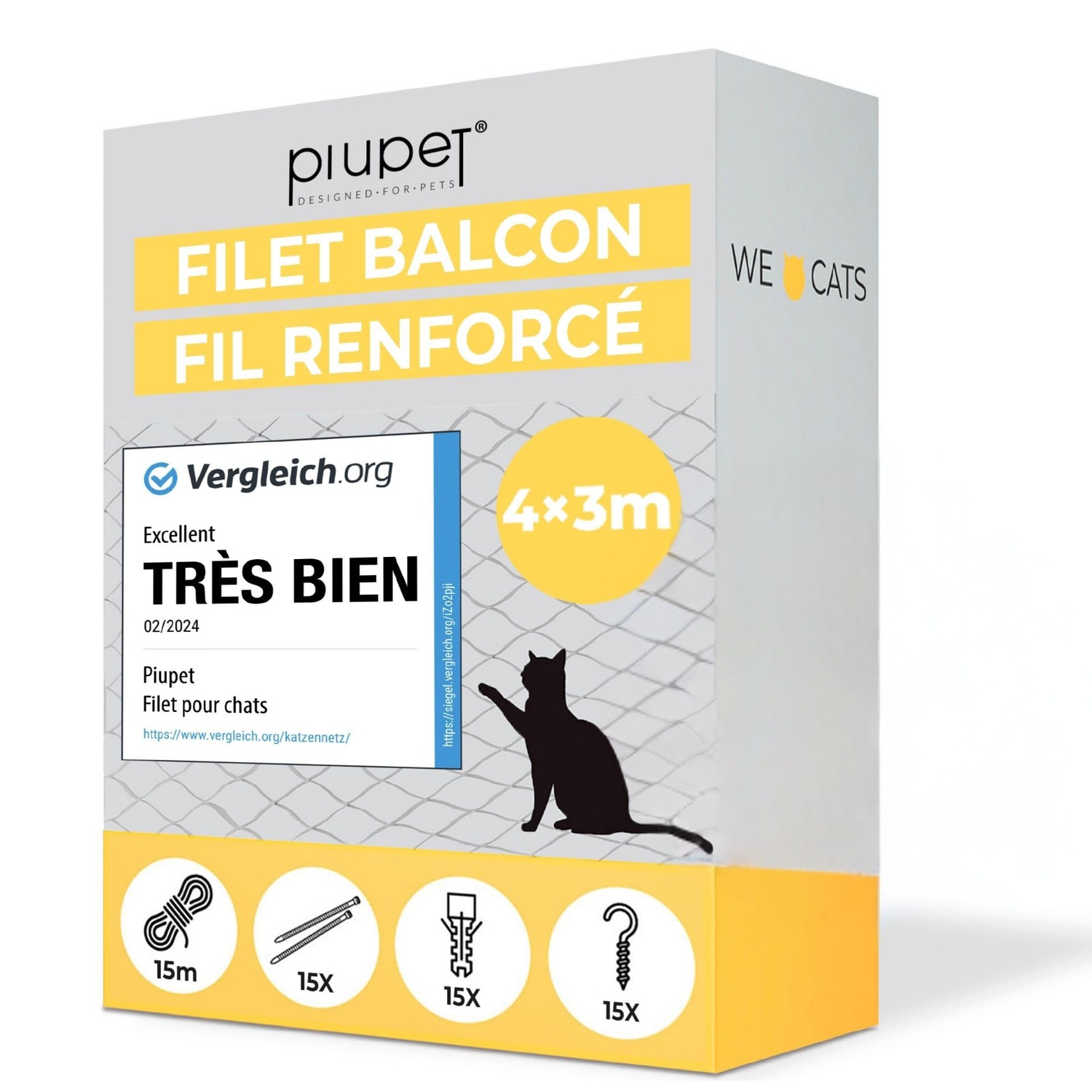 PiuPet Wire-Reinforced Cat Safety Net 8m x 3m: image 8