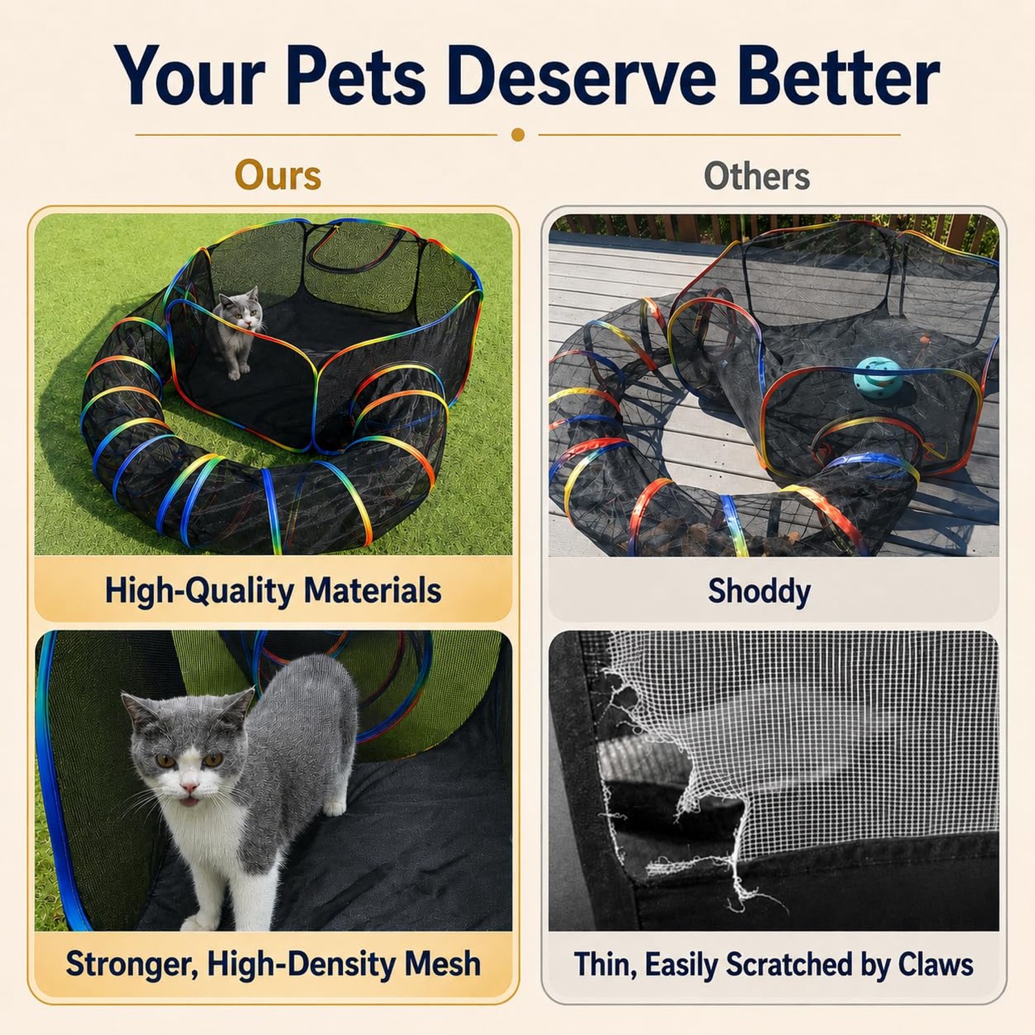 LUCKITTY Hexa Cat Tent and Tunnel Outdoor Enclosure: image 6