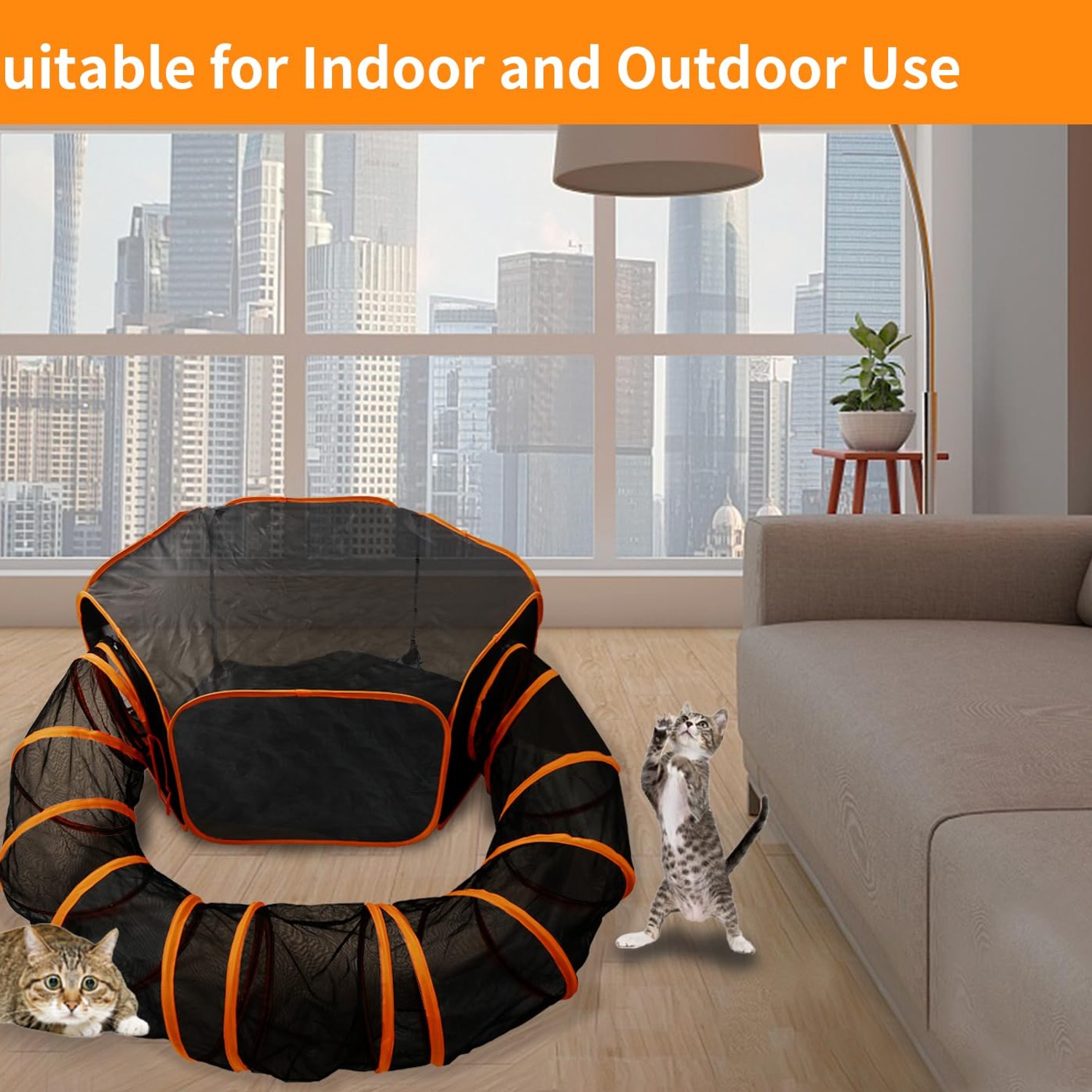 Foldable Cat Enclosure with Tunnel: image 4