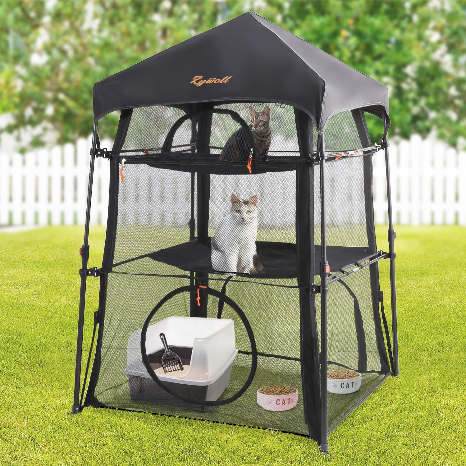Pop-Up Cat Enclosure with Three Levels and Carry Bag