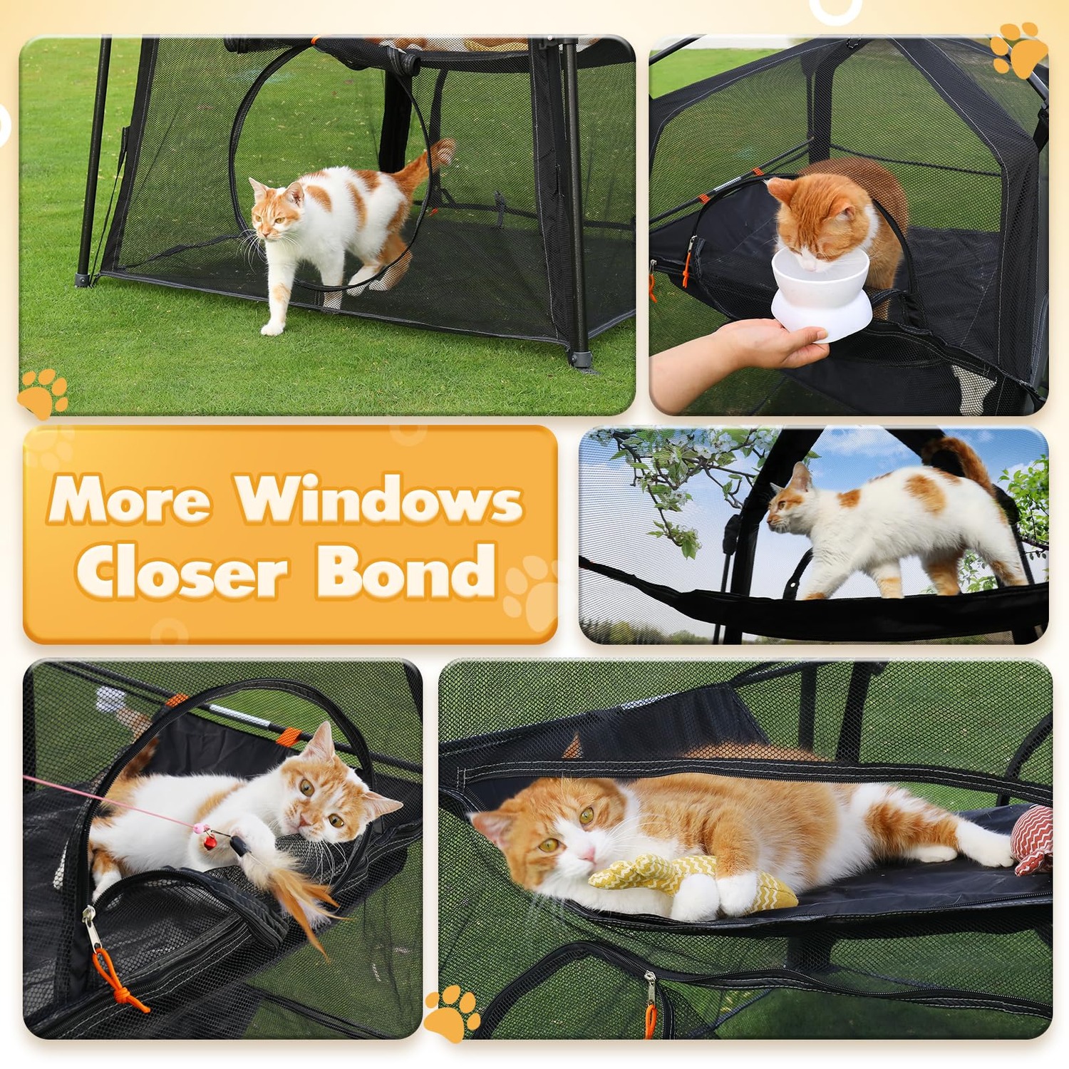 Pop-Up Cat Enclosure with Three Levels and Carry Bag