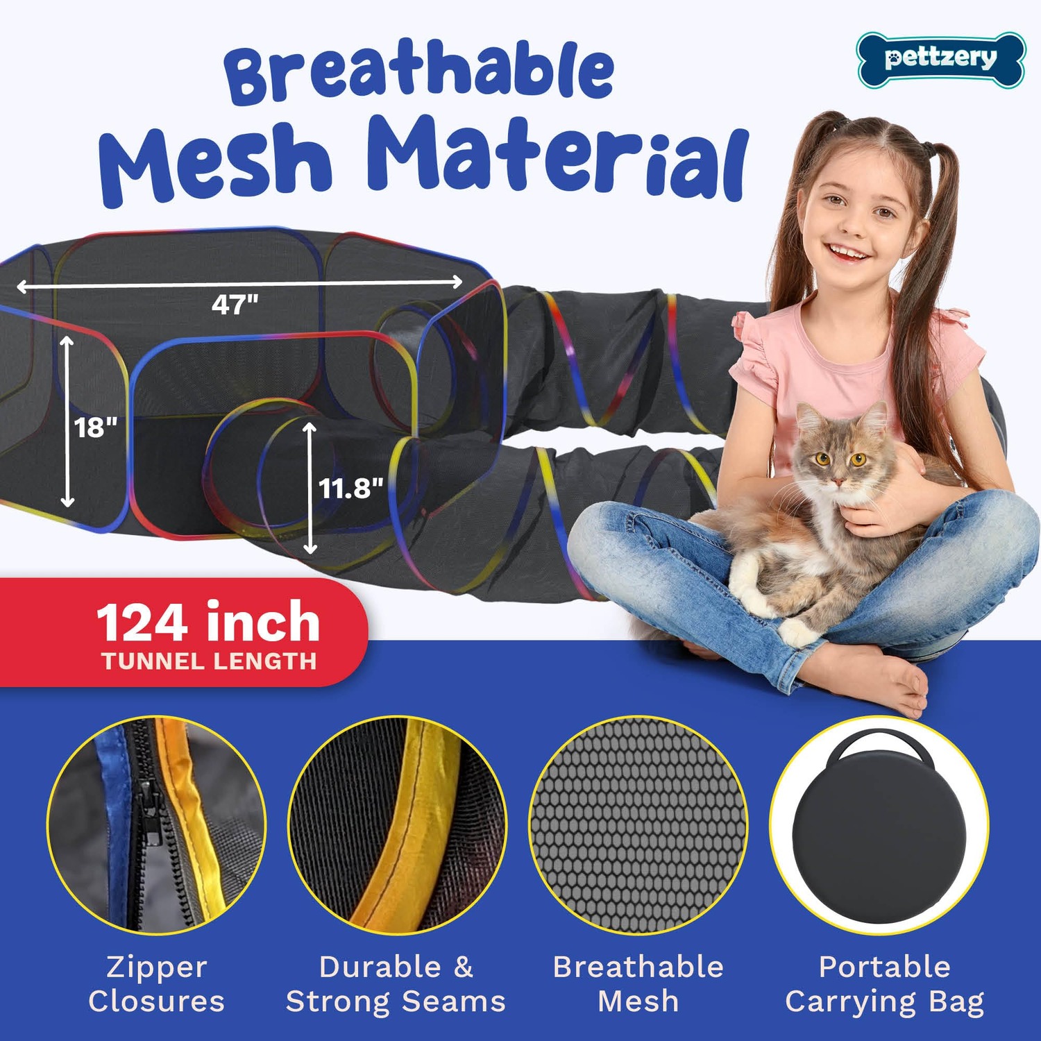 Pettzery Portable Catio Tent with Play Tunnel: image 5