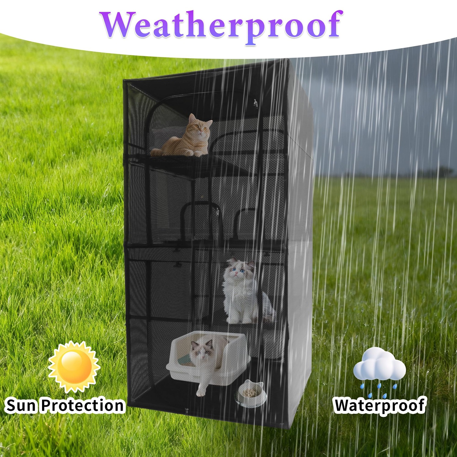 Deblue 4-Tier Window Catio Cat Enclosure: image 5